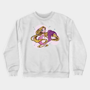 Blonde And Pink Mermaid Crewneck Sweatshirt